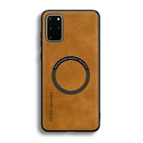 for Samsung Galaxy S20 Plus PU Leather Case, Vintage Compatible with MagSafe and Wireless Charging Slim Fit-Drop Scratch Resistant Support Magnetic Car Mount Case Cover for Galaxy S20 Plus, Brown