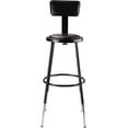 thumbnail image 2 of (Pack of 2) NPS 25 -33" Height Adjustable Heavy Duty Vinyl Padded Steel Stool With Backrest, Black, 2 of 2