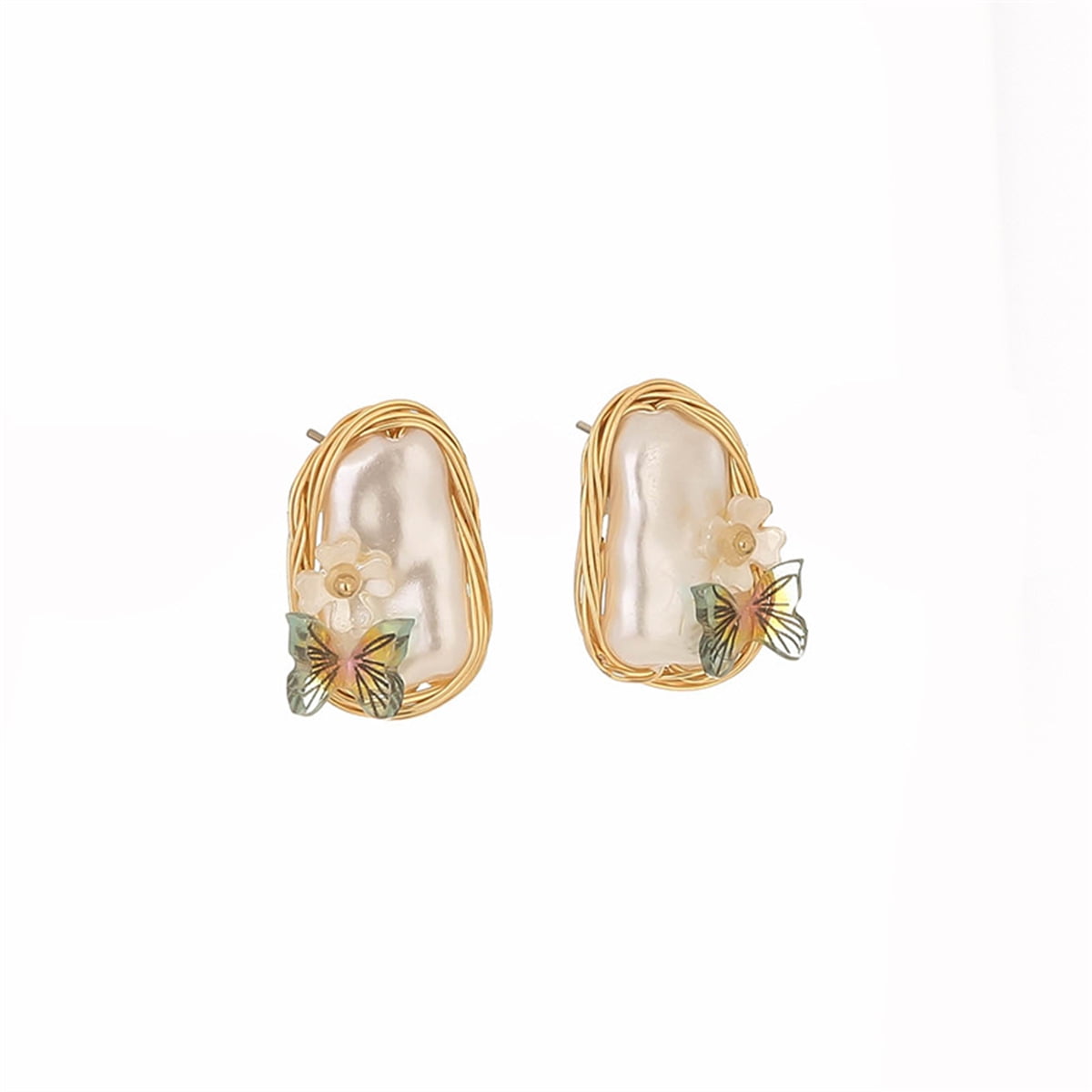 Details about   Multi-Color Baroque Pearl Long Section Earring 18k Ear Stud Women Aurora 
