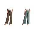 thumbnail image 1 of (2-Pack) Rinsvye Women Tailored Wide Leg Trousers Commute Wear High Waist Design Pockets Included Belt Accessory Stylish Look Durable Fabric Comfort Fit All Day Use, 1 of 6