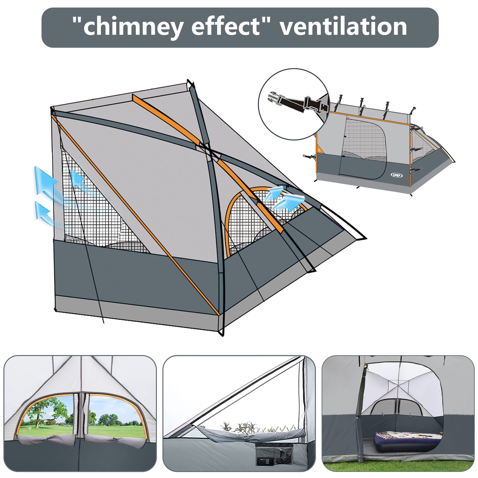 Camping Cube | Pop Up Canopy Side Tent for 10' x 10' Canopies Tent Easy Set Up Gazebo (Canopy/SHELTER NOT Included), Gray