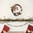 thumbnail image 2 of Qocolhg Winter Christmas Wreath for Front Door Wall Hanging Creative Rattan Circle Garland with Burlap Bow Garland Farmhouse Wreath for Home Outdoor Plastic Christmas Decorations 15.7 Inch, 2 of 6