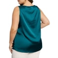 thumbnail image 4 of Agnes Orinda Plus Size Silk Satin Tank Tops for Women V Neck Casual Cami Sleeveless Blouses Summer Basic Camisole 3X Peacock Blue, 4 of 7