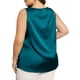 thumbnail image 3 of Tops de tanque de seda satinada sin mangas para mujer de tallas grandes Agnes Orinda, blusas casuales de cuello en V, camisetas básicas de verano 4X azul pavo real, 3 of 6