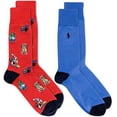thumbnail image 2 of Polo Ralph Lauren Mens 2-Pack Assorted Polo Bear Solid Dress Sock RED, 2 of 2