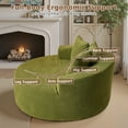 thumbnail image 6 of Ovios 58" Oversized Lounge Chair Round Cloud Deep Seat Accent Chair Plush Corduroy Boneless Sofa Chair for Living Room, Green, 6 of 11