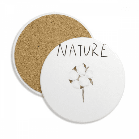 

Flower island Painting Coaster Cup Mug Round Holder Absorbent Stone 2pcs