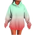 thumbnail image 2 of EchfiProm Womens Comfy Sweatshirts with Pockets Hoodies Hooded Gradient Red Pullover Tunic Tops for Womem, 2 of 5