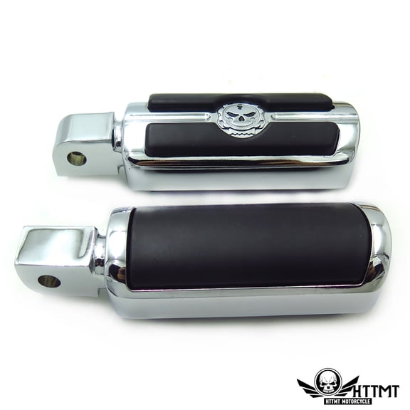 HTTMT- USMT216-051+PA004X2 -Replacement of Chrome Gear Skull Footpegs For Yamaha Road Star Warrior 2002-2009 Front