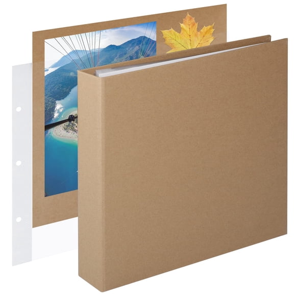 Album de fotos 1DOT2 Scrapbook Photo Album 8x8 pulgadas 3 anillos 60 paginas papel kraft