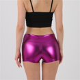 thumbnail image 4 of Ovticza Shorts Booty Rave Métallisés Brillants pour Femmes Hot Pants Bas de Danse Violet TG, 4 of 5