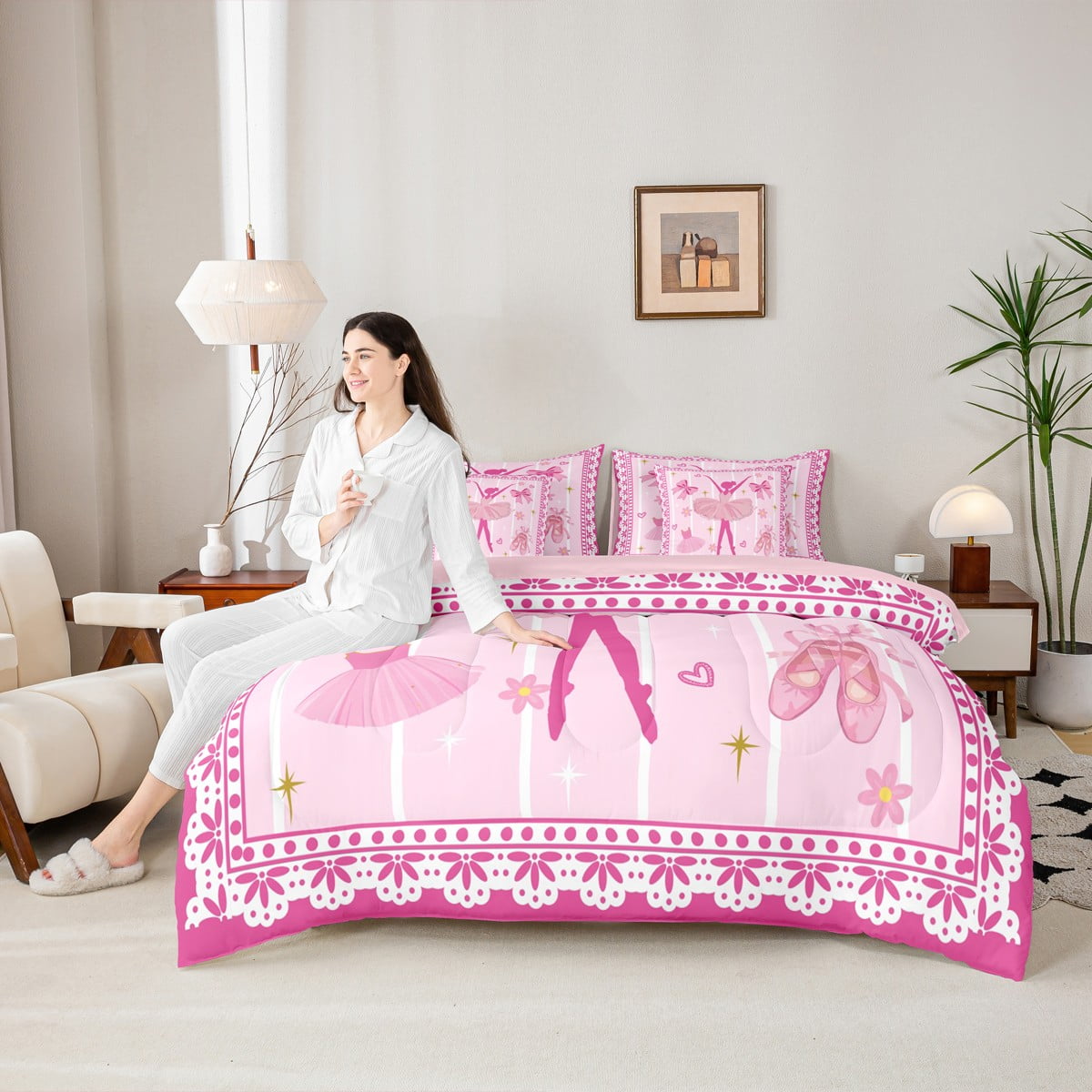 Piece France Paris Style Bed In A Bag Queen Rose Purple High