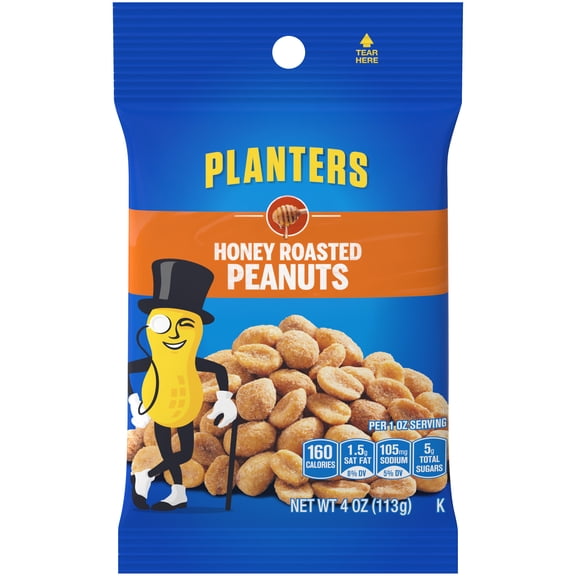 Planters Honey Roasted Peanuts, 4 oz Pack