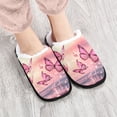 thumbnail image 4 of Women's Men's Slippers, Non-Slip Travel Unisex Fleece House Shoes Dancing Butterflies Gracefully, 4 of 7