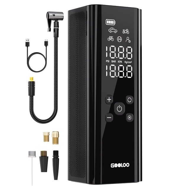 Compresor de aire portátil con inflador de neumáticos GOOLOO GT150 150 PSI