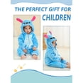 thumbnail image 2 of MICHLEY Unisex Infant Toddler Animal Flannel Hooded Romper Jumpsuit, Fall Winter Warm Soft One-Piece Onesie, Machine Washable, 0-3T, 2 of 7