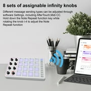 Wireless MIDI Controller Pads, Portable USB MIDI Keyboard with 16 MPC Drum Pads, 8 Assignable Knobs, Note Repeat, Full Level Buttons, Rechargeable Battery