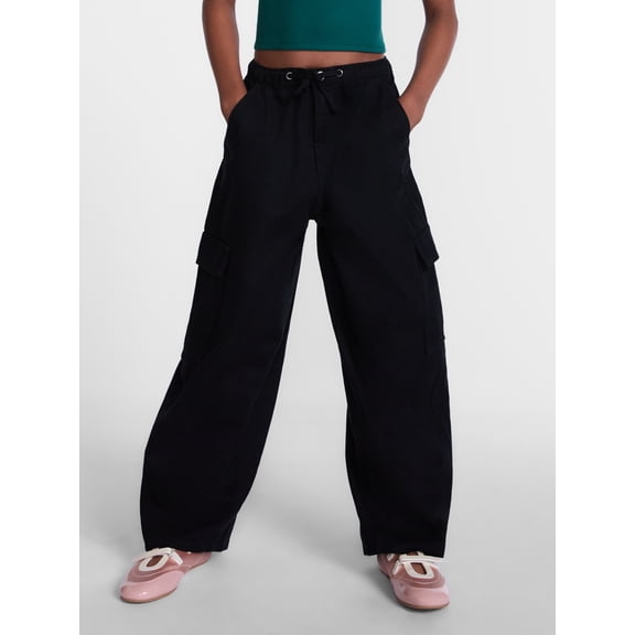 Weekend Academy Girls Cotton Cargo Parachute Pants, Sizes 4-18