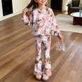 thumbnail image 2 of Grblisyd Outfits for Girls Casual Long Sleeve Cute Cartoon Print Sweatershirt and Flared Pants 2 Pieces Fall Winter Set Size 7-8 Years, 2 of 7