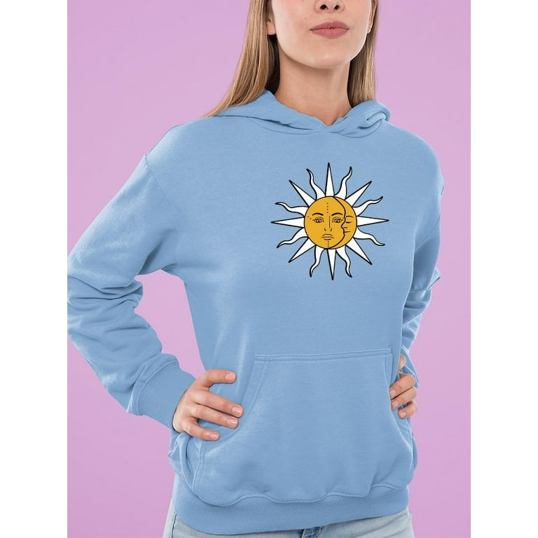 Vintage Sun Moon Daisy Hoodie Women Image by Shutterstock Female x Large