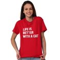 thumbnail image 4 of Life is Better with a Cat Kitty Lover Men's Graphic T Shirt Tees Brisco Brands S, 4 of 6