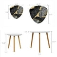 thumbnail image 2 of Triangle Nesting Coffee Table Set of 2 abstract agate mosaic golden veins japanese kintsugi technique fake End Table Modern Minimalist Side Table Set for Living Room Bedroom, 2 of 8