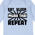 thumbnail image 4 of Inktastic Eat, Sleep, Muay Thai, Repeat Boys or Girls Long Sleeve Baby Bodysuit, 4 of 5