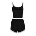 thumbnail image 5 of Bibifish Womens Pajama Sets Elegant Lace Sleeveless Strap Pajama Sets Cropped Cami Tops And Drewstring Shorts Breathable Home Wear Tank Tops For Ladies, 5 of 5