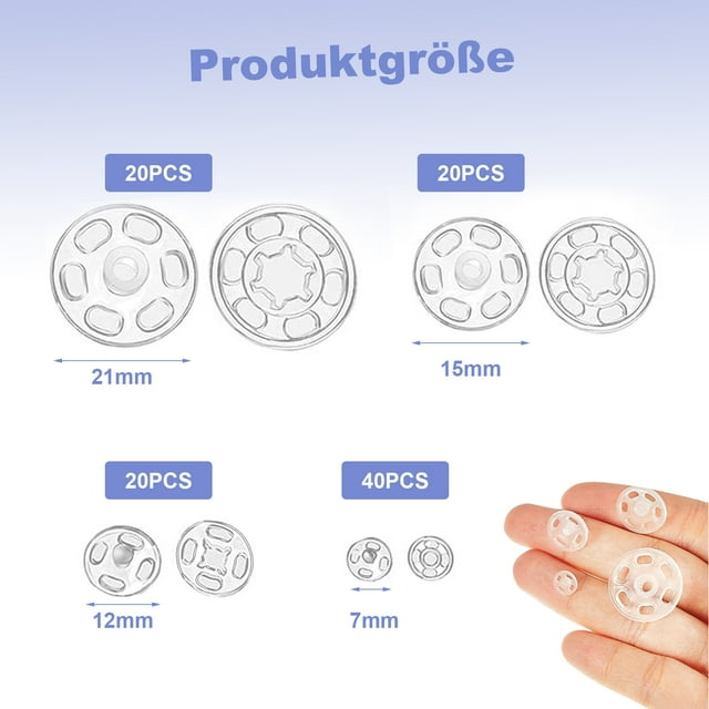 stanreset 100 Pairs/10 Pairs Clothes Snap Buttons Clothing Accessory Small Stitching Crafts DIY Button Buckles Parts Sewing Craft Ornament 12.0mm 23.0mm