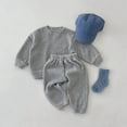 thumbnail image 2 of TOWED22 Infant Baby Girl Fall Winter Clothing Outfits Long Sleeve Graphic Tee and High Waist Pants Cute Print Clothes 2 Piece Set(Light Gray,6-12 M), 2 of 4