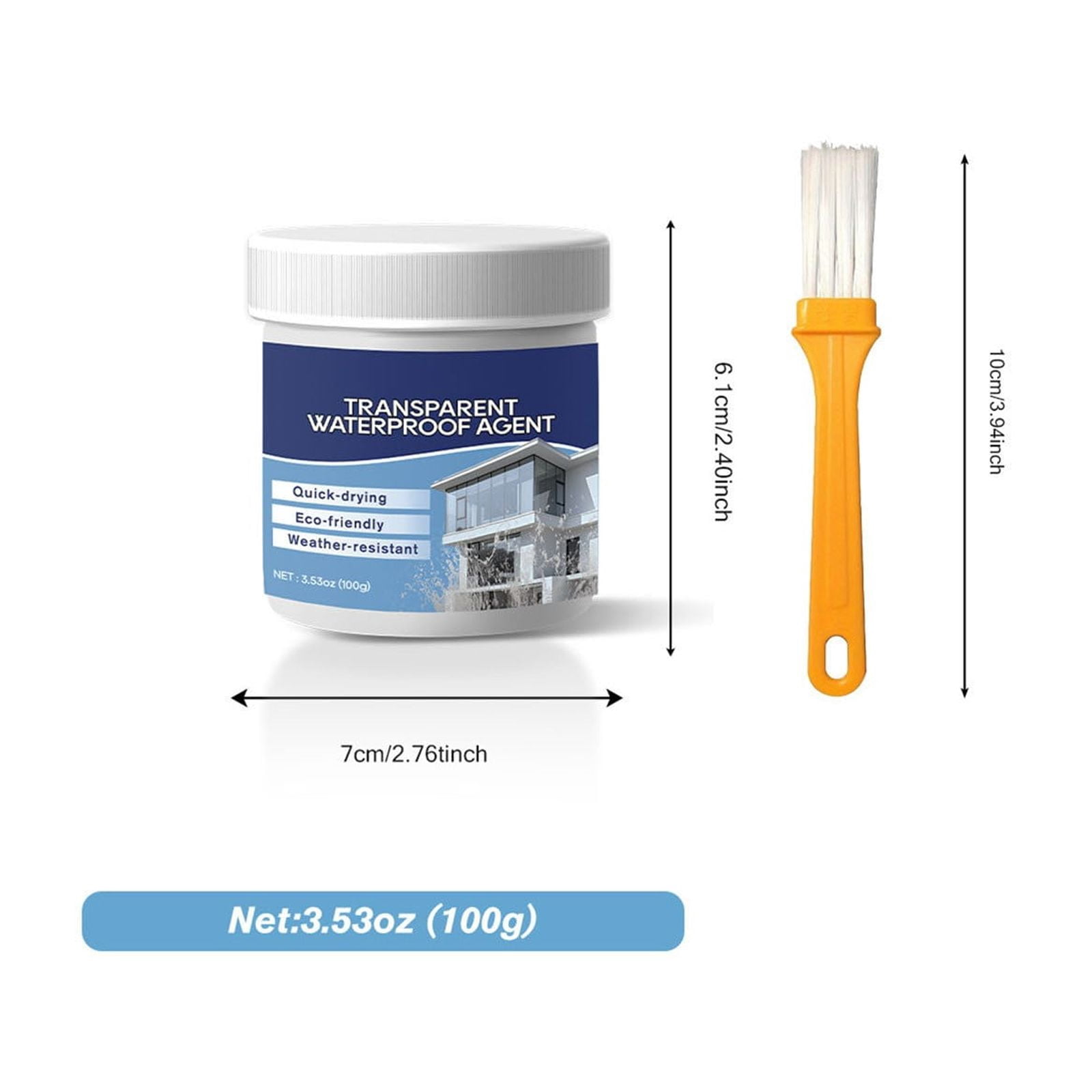 Eoozwa Clear Waterproof Sealant Transparent Protective Coating For Roof Walls Wood Concrete Metal Easy Brush Spray Application Weatherproof