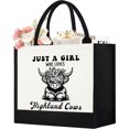 thumbnail image 1 of Bolsa de lona GevguxLuo Highland Cow Print para mujer, 1 of 6