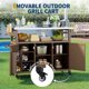 thumbnail image 5 of Garvee carrito para asador con cubierta de acero inoxidable, gabinete de almacenamiento, portaespecias, toallero y ruedas, ideal para BBQ y cocina exterior, 5 of 7