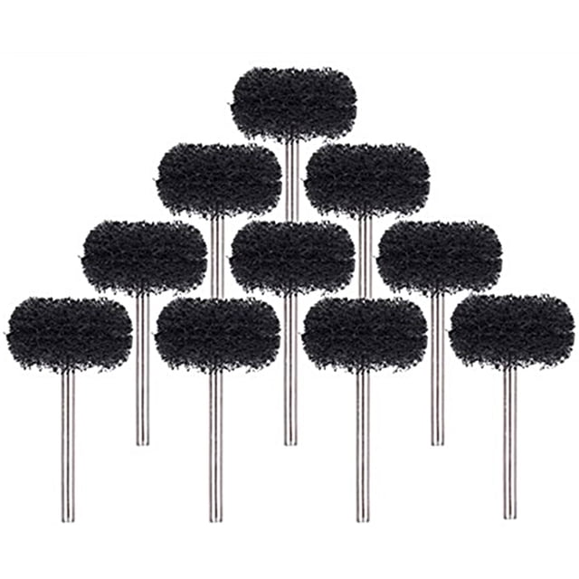 Muyoka 10 piezas de ruedas abrasivas de 22 mm Rueda de pulido resistente al desgaste Vástago de 3 mm Rueda de pulido en forma de T Surtido de herramientas rotativas Accesorios para desbarbado Pulido R Muyoka Hogar