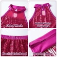 thumbnail image 5 of LOLANTA Girls Sequin Dance Outfit Crop Sequin Top Metallic Shorts with Tassel Arm Sleeves 5-18 Years Recital Costumes, 5 of 8