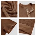 thumbnail image 6 of uikmnh Men's T Shirts European Solid Color Knitted Pineapple Jacquard Texture Men Casual Loose Comfortable Trendy Button Open Neck Short Sleeved T Shirt Size:2XL, 6 of 7