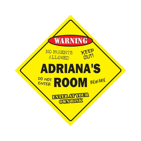 Adriana's Room Sign Crossing Zone Xing | Indoor/Outdoor | 20" Tall kids bedroom decor door children's name boy girl