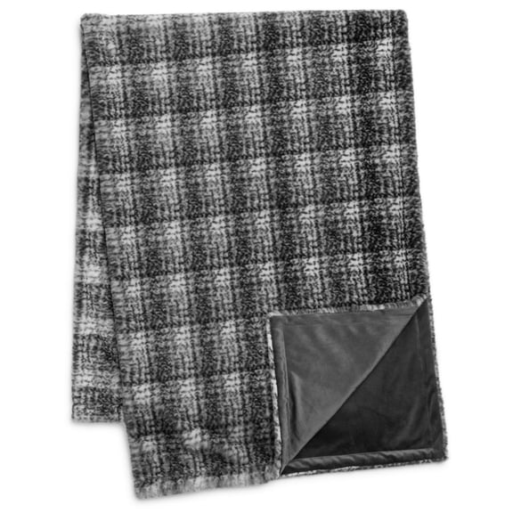 Drew & Jonathan Home Plaid Faux Fur Throw, 50 x 70 Inches