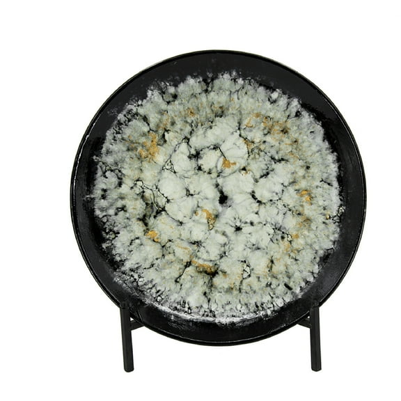 A&B Home Zuri Ceramic Charger with Stand - 18"Dia. x 2.5"H - Black/White