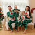 thumbnail image 5 of URMAGIC Christmas Pajamas Matching Sets for Family Green Plaid Tops and Pants Pjs Set Long Sleeve Xmas Sleepwear, 5 of 14