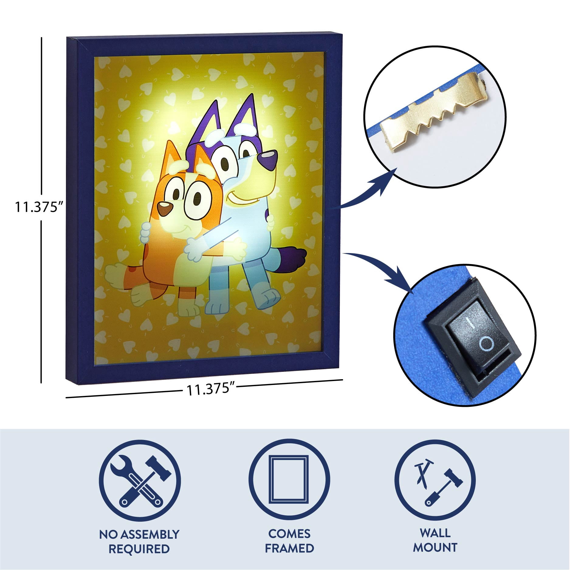 Bluey & Bingo Kids' Light-Up MDF Wall Art