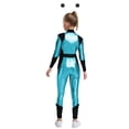 thumbnail image 6 of iiniim Girls Dance Outfit Metallic Long Sleeve Zip Neck Jumpsuit with Hair Hoop Sky Blue Black 12, 6 of 7