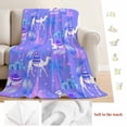thumbnail image 5 of Cute Camels Blanket Soft Cozy Warm Throw Blanket for Couch, Plush Fuzzy Flannel Fleece Blankets for Sofa, Desert Animals Houses Palm Trees Fantasy Purple Bed Blankets Gifts for Men, 40"x60", 5 of 9
