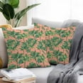 thumbnail image 5 of Outdoor Waterproof Pillow Covers Pack of 2, Summer Classic Tropical Plant Pink Background Decorative Throw Pillowcases Cushion Covers for Garden Patio Tent Sofa Couch, 18x18 inch, 5 of 8