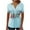 Blue, variant on Fesfesfes Tops for Women Casual Print V Neck Loose Short Sleeve T-shirt Top Blouse Pullover Tees for Women S(US:4)