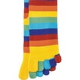 thumbnail image 3 of Paragon Rainbow Striped Toe Socks – Comfort Fit Polyester/Spandex Pair, 3 of 4