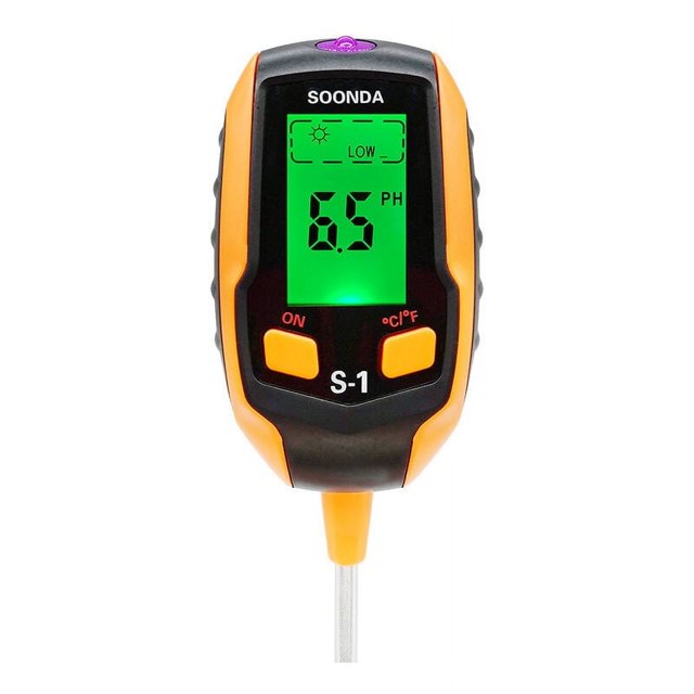 Medidor de pH del suelo, comprobador de pH del suelo digital 4 en 1, comprobador de humedad, luz, pH y temperatura del suelo, kits de herramientas para el suelo, jardinería para el cuidado de las plan