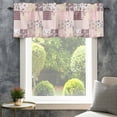 thumbnail image 4 of Boho Spring Floral Farmhouse Short Window Curtain Valances, Vintage Flowers Patchwork Plaid Pink Rod Pocket Kitchen Valances for Living Room Bedroom Bathroom Cafe 54" x 18", 4 of 8