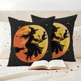 thumbnail image 3 of Halloween Outdoor Waterproof Pillow Covers, Broom Riding Black Witch Cat Orange Fall Moon Decorative Square Throw Pillowcase Sofa Cushion Sham for Patio/Couch/Chair, 20"x20" 2 Pack, 3 of 8