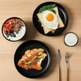 thumbnail image 4 of Bestdin Vertical Stripes Dinnerware Set for 8, 32-Piece Black Plastic BPA-Free Dinner Plates, Salad Plates, Cereal Bowls, Cups, Unbreakable Plates and Bowls Sets, Microwave and Dishwasher Safe, 4 of 6